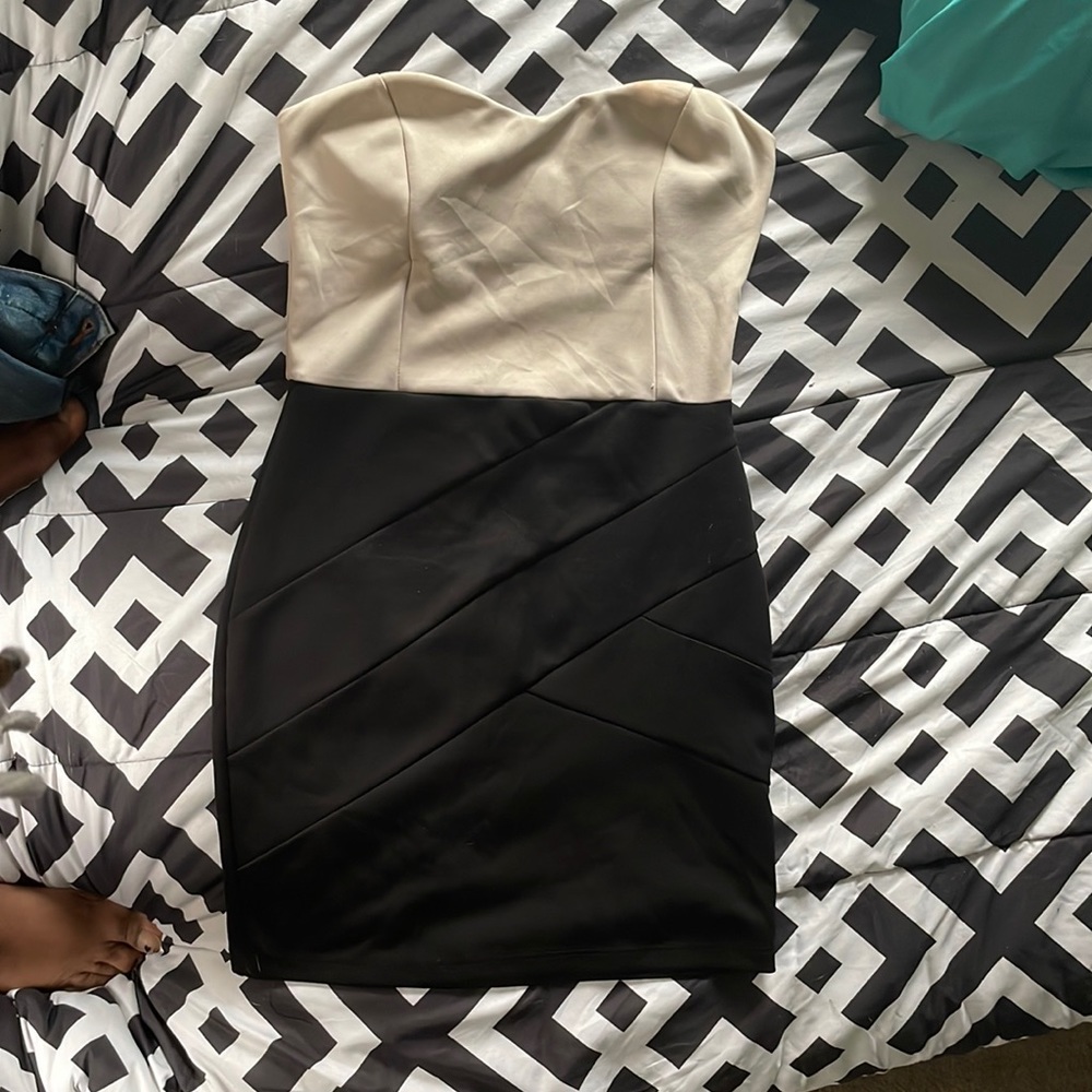 Strapless mini dress